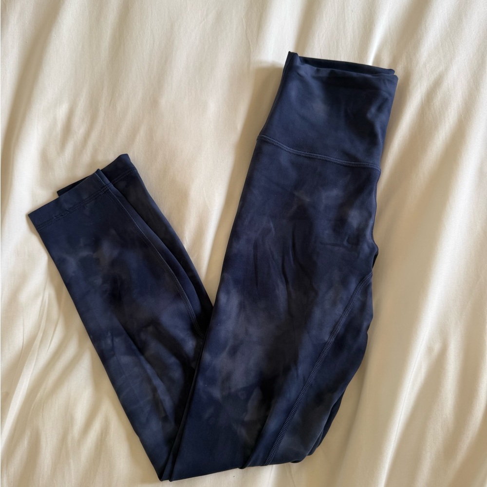 Lululemon Wunder Under Navy Tie-Dye Leggings 25”